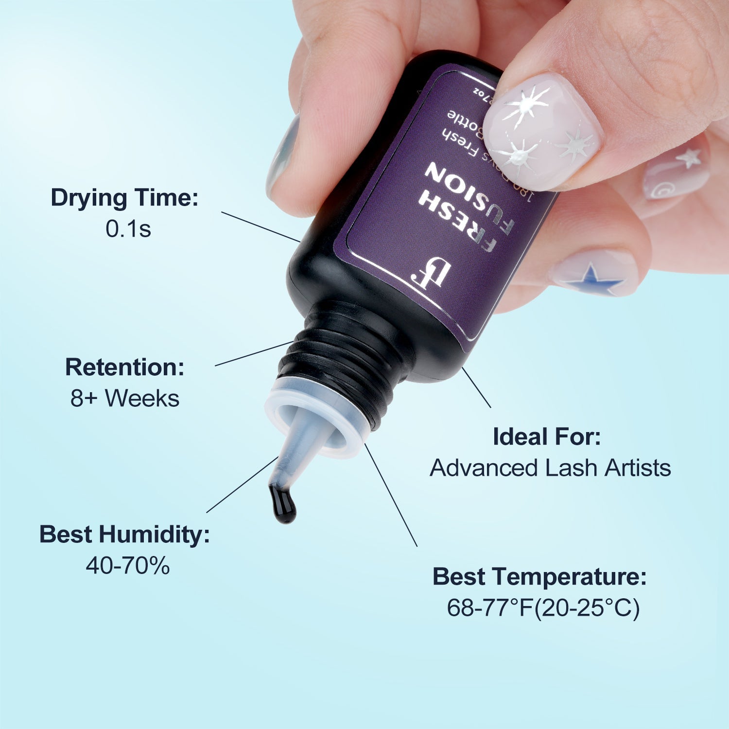 WHOLESALE Fresh Fusion Lash Adhesive 0.1s Ultra Fast Drying Lash Glue 8ML - DreamFlowerLashes®
