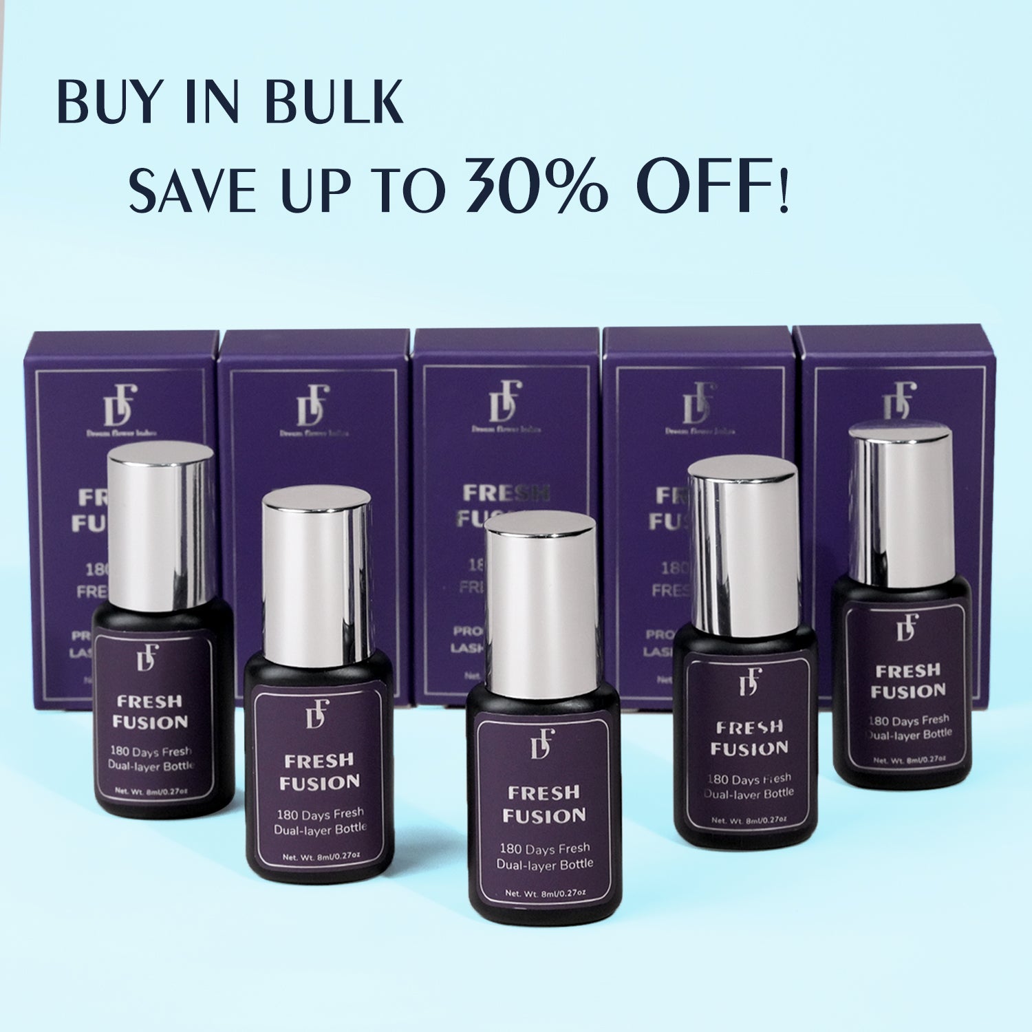 WHOLESALE Fresh Fusion Lash Adhesive 0.1s Ultra Fast Drying Lash Glue 8ML - DreamFlowerLashes®