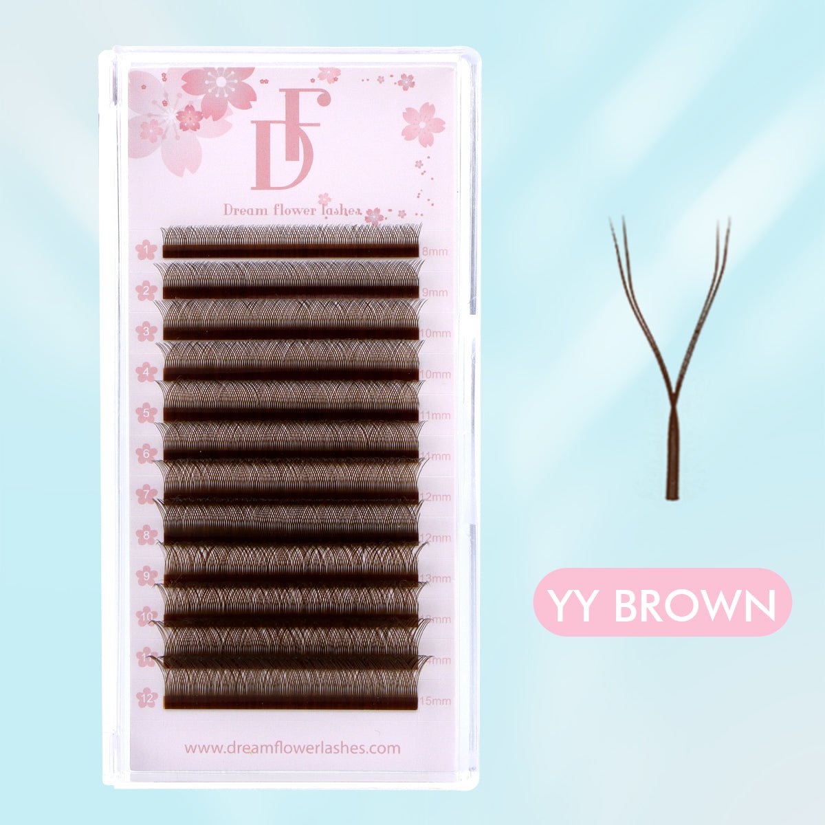 YY Shape Lash Extensions 0.07mm Brown Lashes - DreamFlowerLashes?