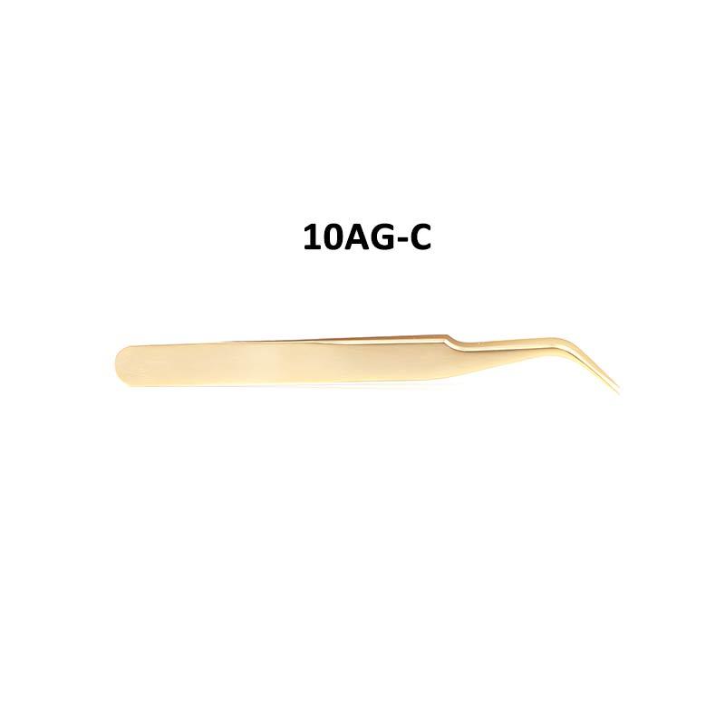 10A Gold C Style Tweezers For Professional Eyelash Extension - dreamflowerlashes