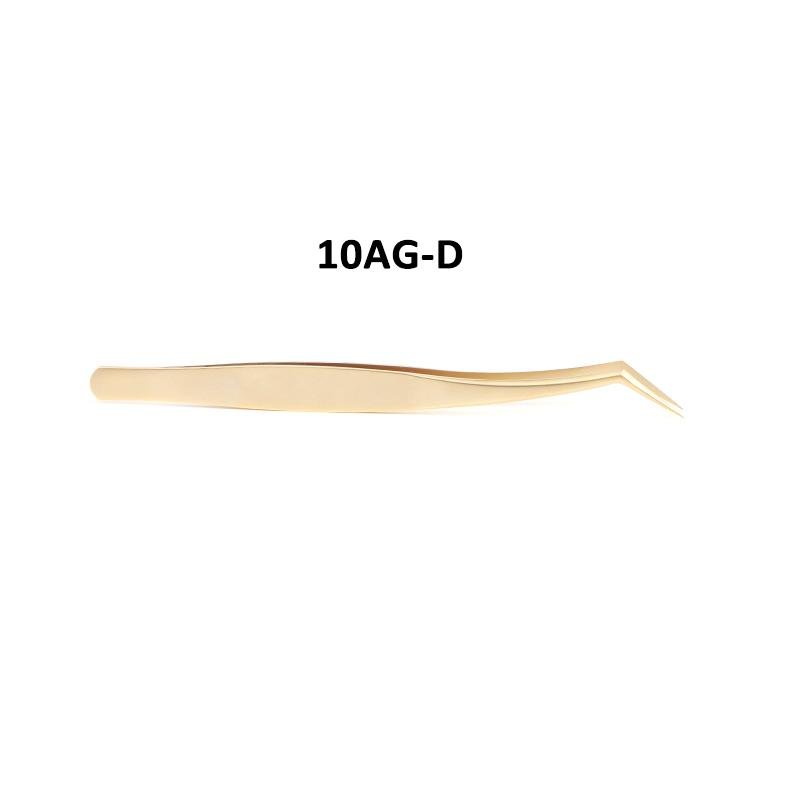 10A Gold D Style Tweezers For Professional Eyelash Extension - dreamflowerlashes