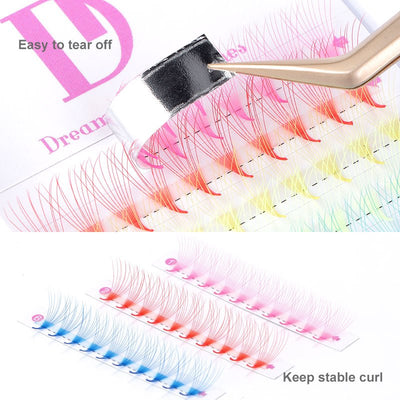 10D Pointy Base Mixed Color Premade Volume Fans 0.07mm - Dreamflowerlashes®
