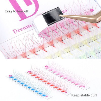 5D Pointy Base Mixed Color Premade Volume Fans 0.07mm - Dreamflowerlashes®