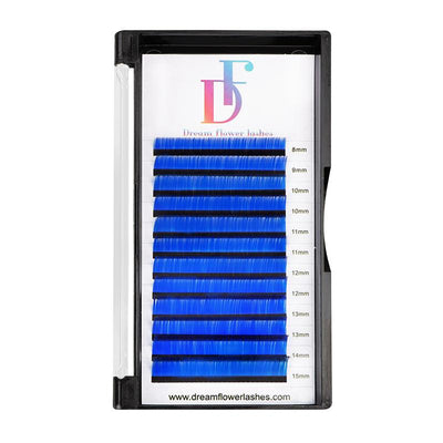 Blue Faux Mink Colored Lashes 0.07mm - Dreamflowerlashes®