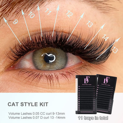 Cat Style Lash Set Kit for Eyelash Extensions - DreamFlowerLashes®