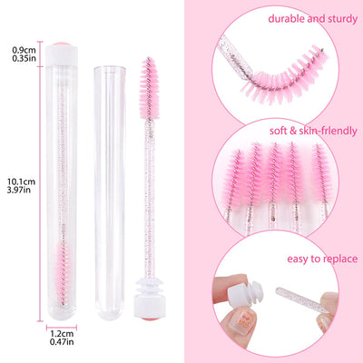 Clear Crystal Handle Eyelash Brushes - Dreamflowerlashes®