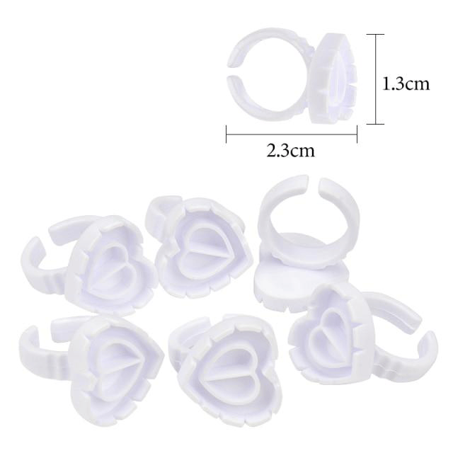Disposable Heart-shaped Glue Rings for Eyelashes Extension - Dreamflowerlashes®