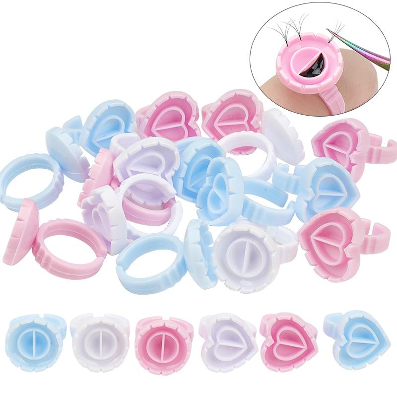 Disposable Heart-shaped Glue Rings for Eyelashes Extension - Dreamflowerlashes®