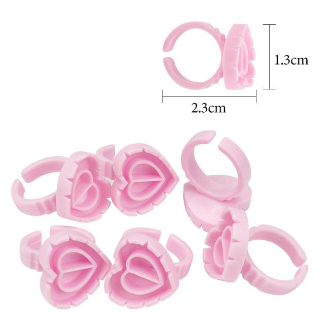 Disposable Heart-shaped Glue Rings for Eyelashes Extension - Dreamflowerlashes®
