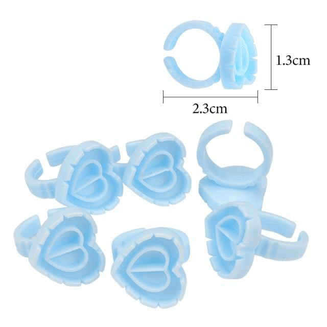 Disposable Heart-shaped Glue Rings for Eyelashes Extension - Dreamflowerlashes®