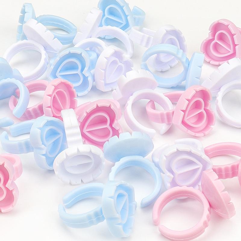 Disposable Heart-shaped Glue Rings for Eyelashes Extension - Dreamflowerlashes®