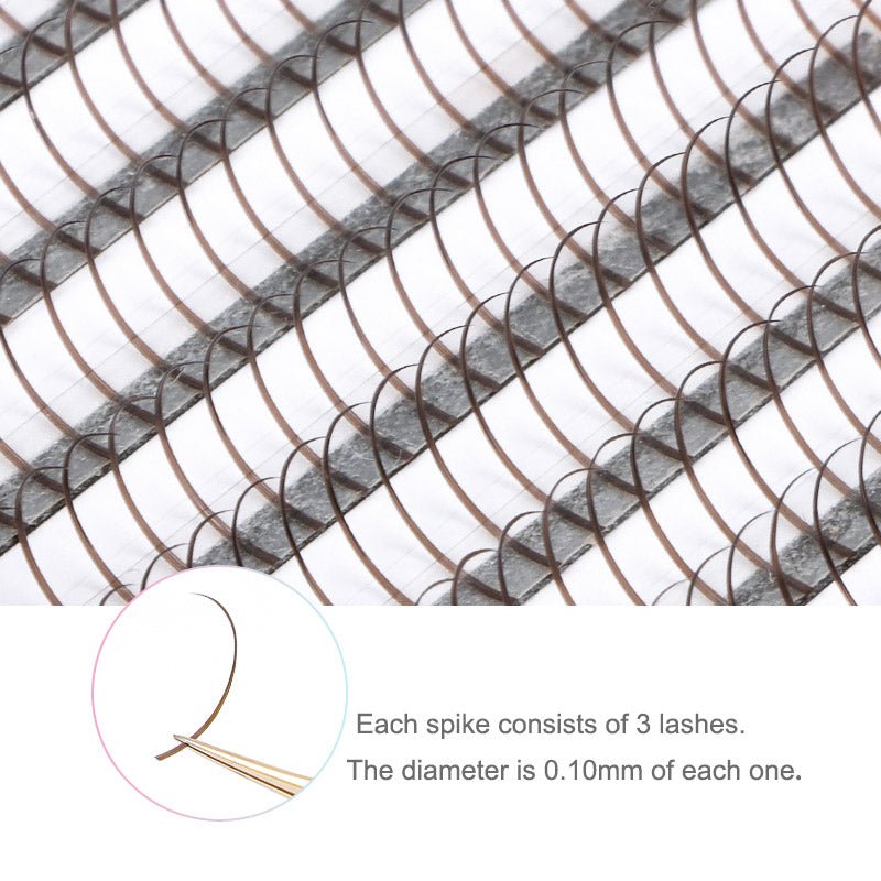 Favor-Brown Colored Premade Spike Lash Extensions for Wispy Set - DreamFlowerLashes®