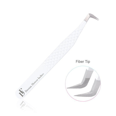 FT-A Fiber Tip White 90 Degree Volume Tweezers - DreamFlowerLashes®