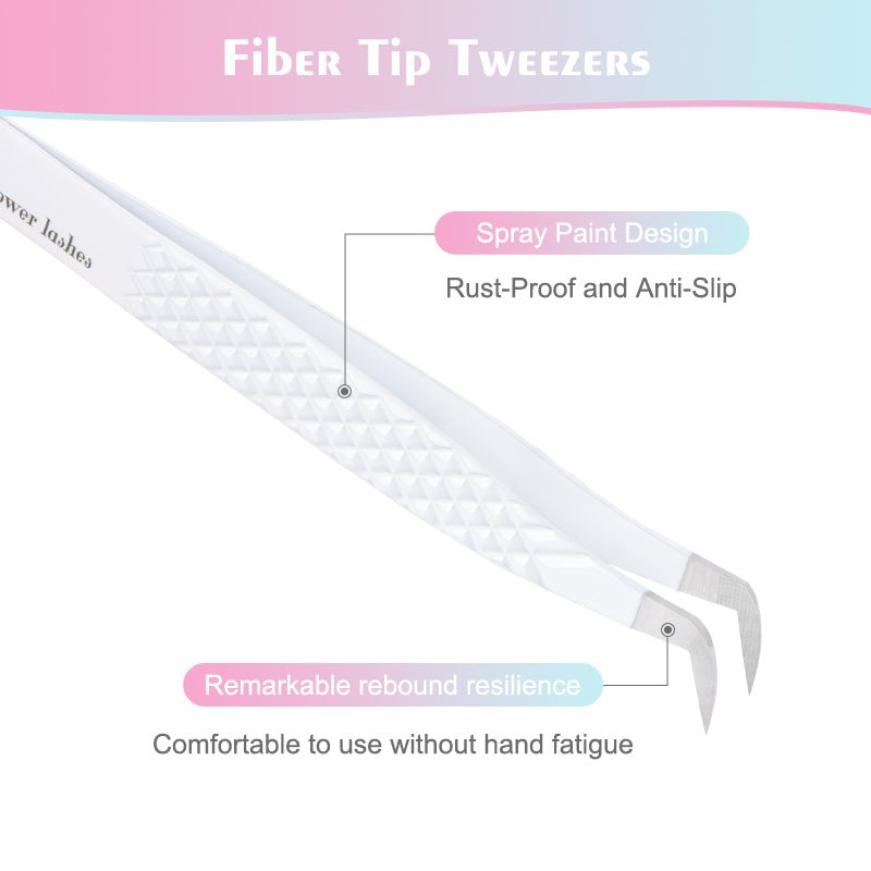 FT-B Fiber Tip White Mega Volume Tweezers - DreamFlowerLashes®