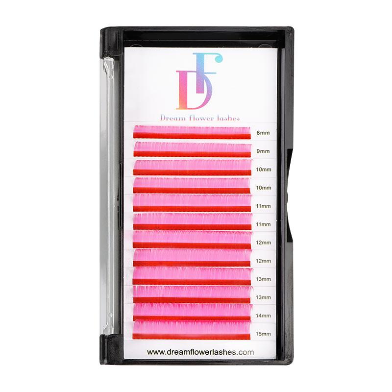 Pink Faux Mink Colored Lashes 0.07mm - Dreamflowerlashes®