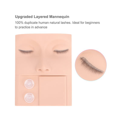 Upgraded Eyelash Mannequin Head with 3 Lash Layers - DreamFlowerLashes®