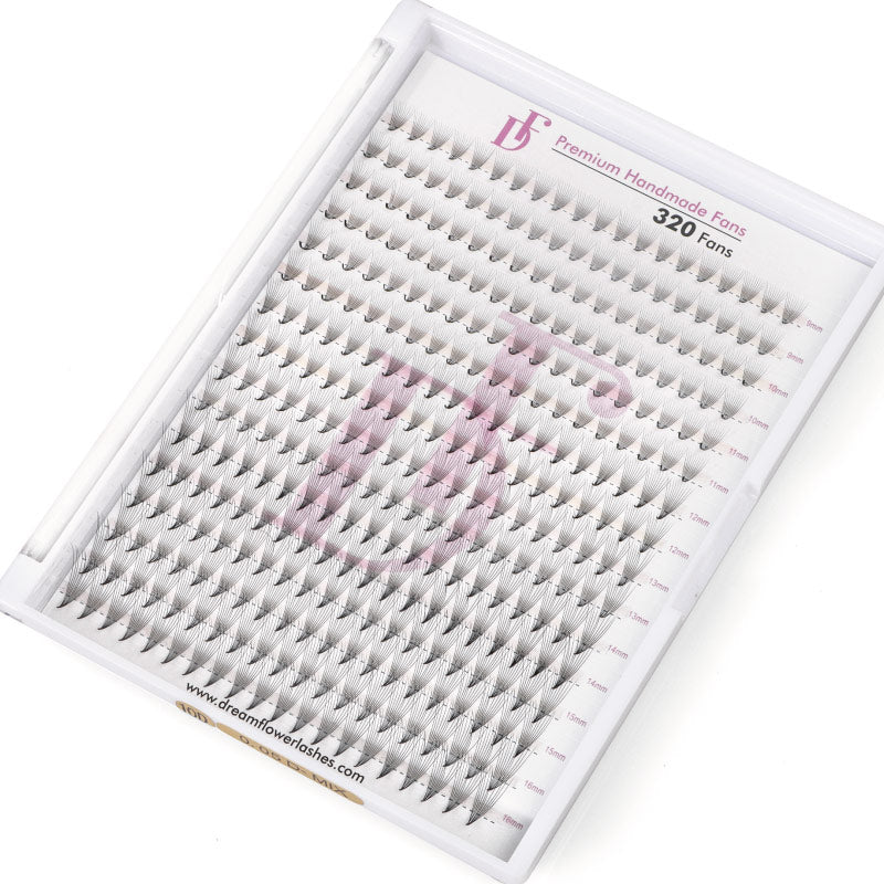 WHOLESALE 10D Large Tray 320 Fans 0.05mm Pointy Base Premade Volume Fans - DreamFlowerLashes®
